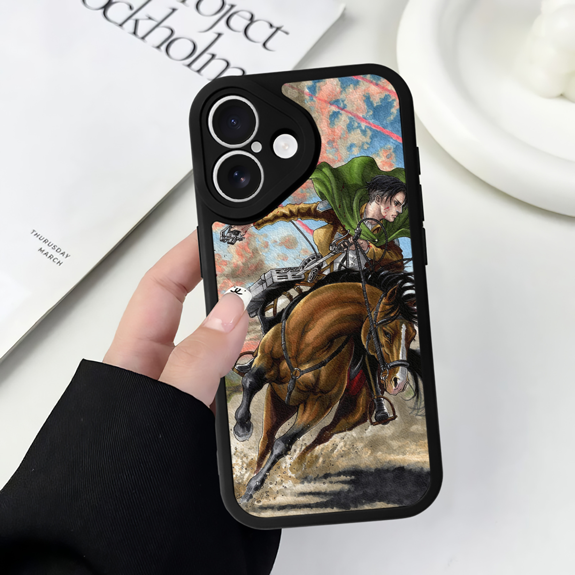 （画像用） 進撃の巨人 Attack on Titan 【iPhone 16シリーズ対応】シリコンスマホケース（レザー調） 材質：シリコン